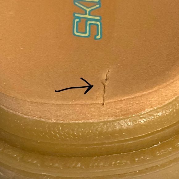 Vtg 90's Y2K Skechers Sky Jammers Wheat Tan Leather Thong Sandals Size 6 W WIDE - Picture 10 of 16